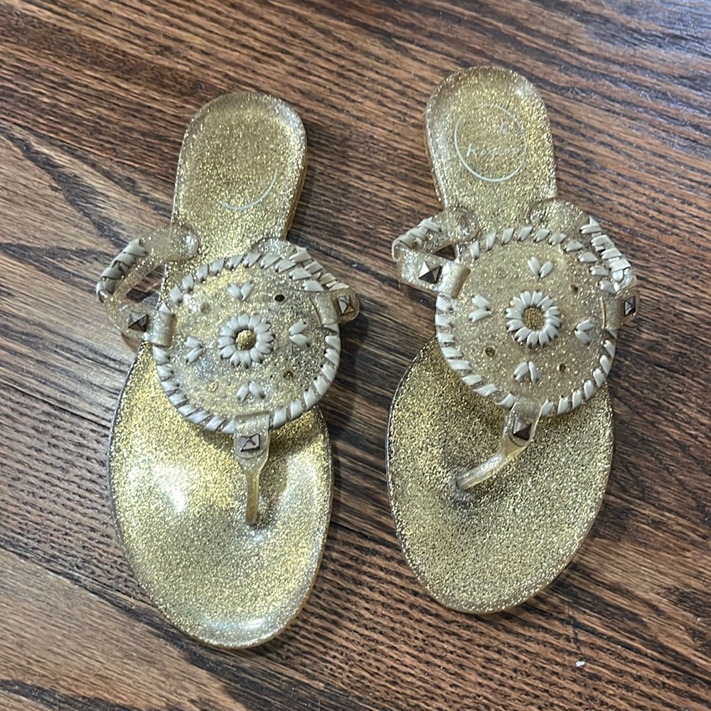 Jack Rogers Gold Glitter Jellies Size 7